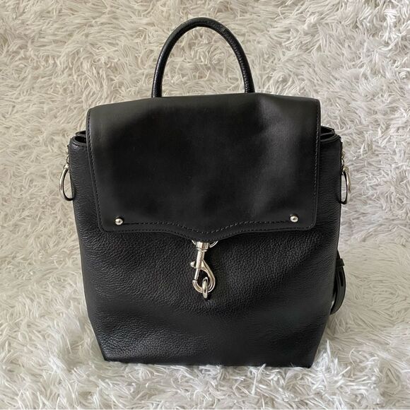 Rebecca Minkoff Jody Black Leather Convertible Backpack with Silver Hardware main image 4